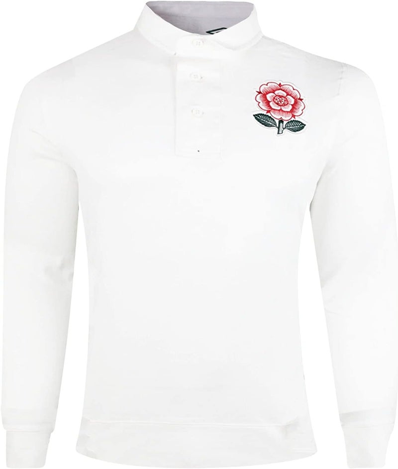 umbro England RFU Men's 150 Anniversary Classic Long Sleeve Rugby Jersey, White - Image 1